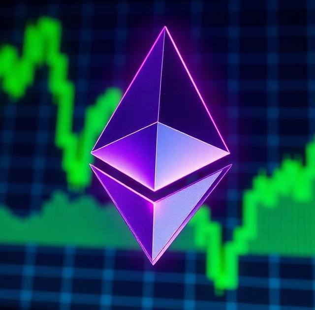 Glowing Ethereum logo in front of a rising green candlestick chart — 2026 ethereum price prediction hero image