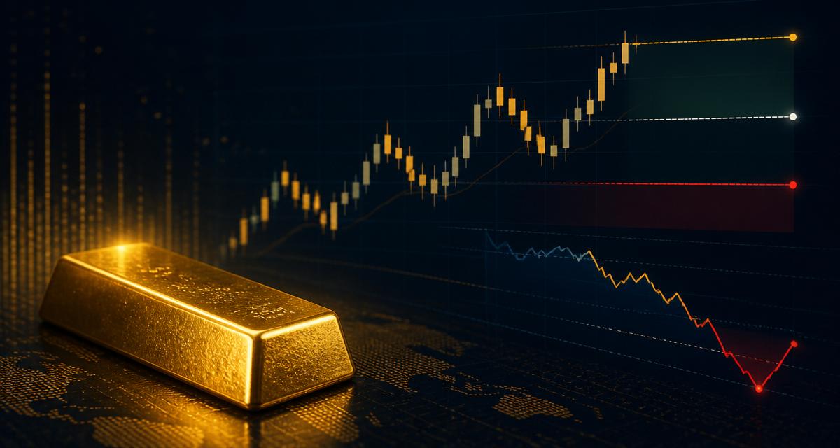 Gold bar with XAUUSD trading chart and risk management levels