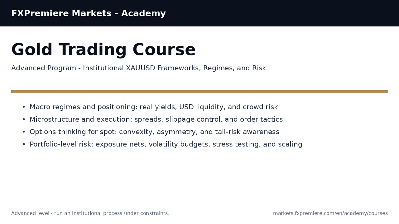 Gold (XAUUSD) Trading Course - Advanced (20 Lessons)