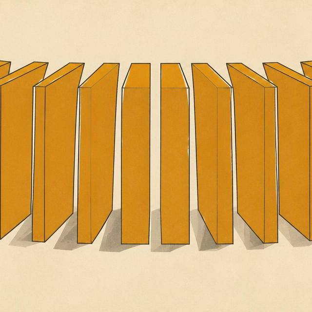 Editorial illustration of a single amber block sliced into ten equal slabs, representing NVIDIA's ten-for-one stock split