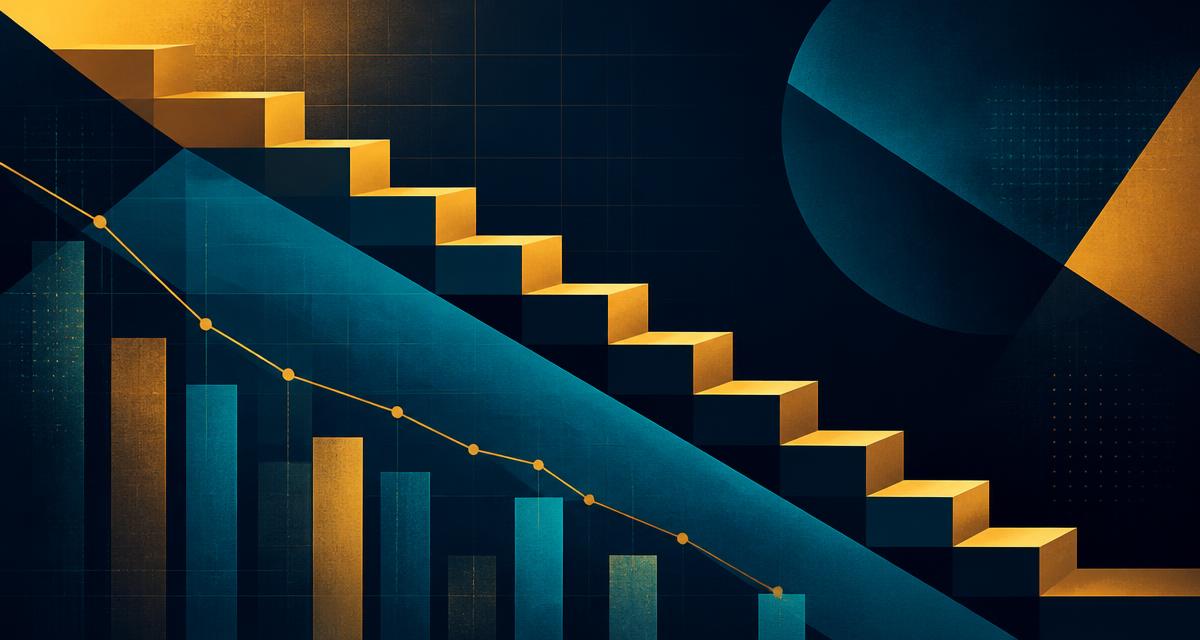 Abstract descending staircase chart illustrating the US interest rate path in 2026